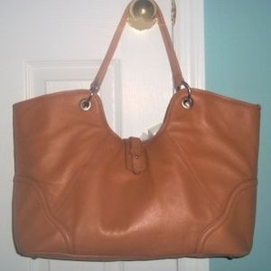 Cognac Leather Shoulder Satchel Coldwater Creek